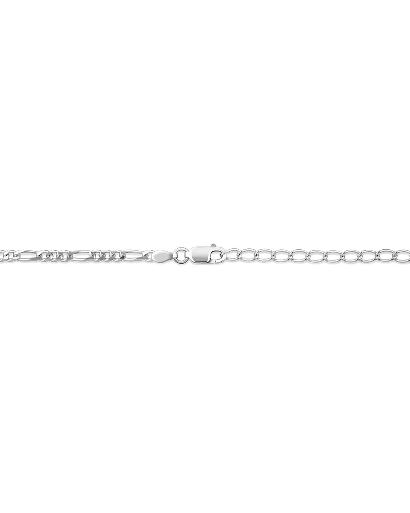 50cm 3mm Width Figaro Chain In Sterling Silver