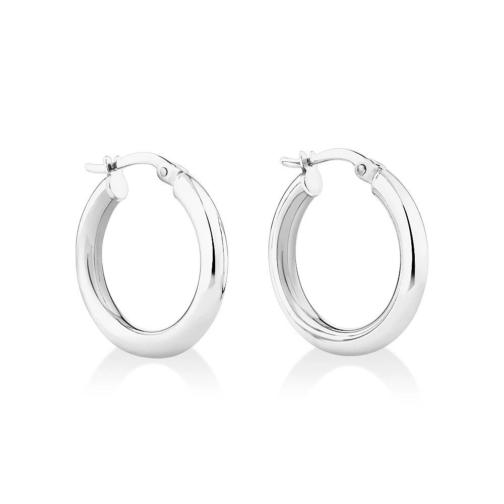 15mm Hoop Earrings in Sterling Silver