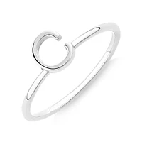 C Initial Ring in Sterling Silver