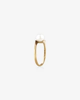 Twist Ring with Cultured Freshwater Pearl in 10kt Yellow Gold