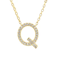 "K" Initial Necklace with 0.10 Carat TW of Diamonds in 10kt Yellow Gold