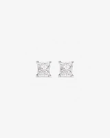 0.50 Carat TW Princess Cut Diamond Solitaire Stud Earrings in 18kt White Gold