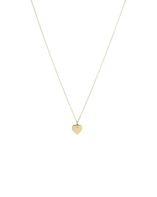 Diamond Charm Heart Pendant Necklace in 10kt Yellow Gold