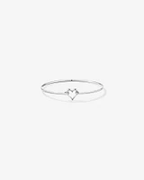 Open Heart Bangle in Sterling Silver