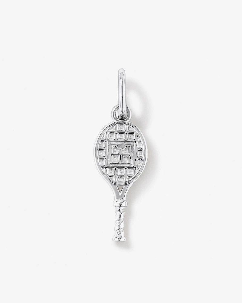 Diamond Accent Tennis Racquet Pendant in Sterling Silver