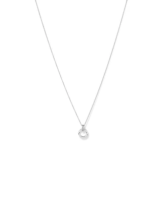 Circle Pendant and Chain with Cubic Zirconia in Sterling Silver