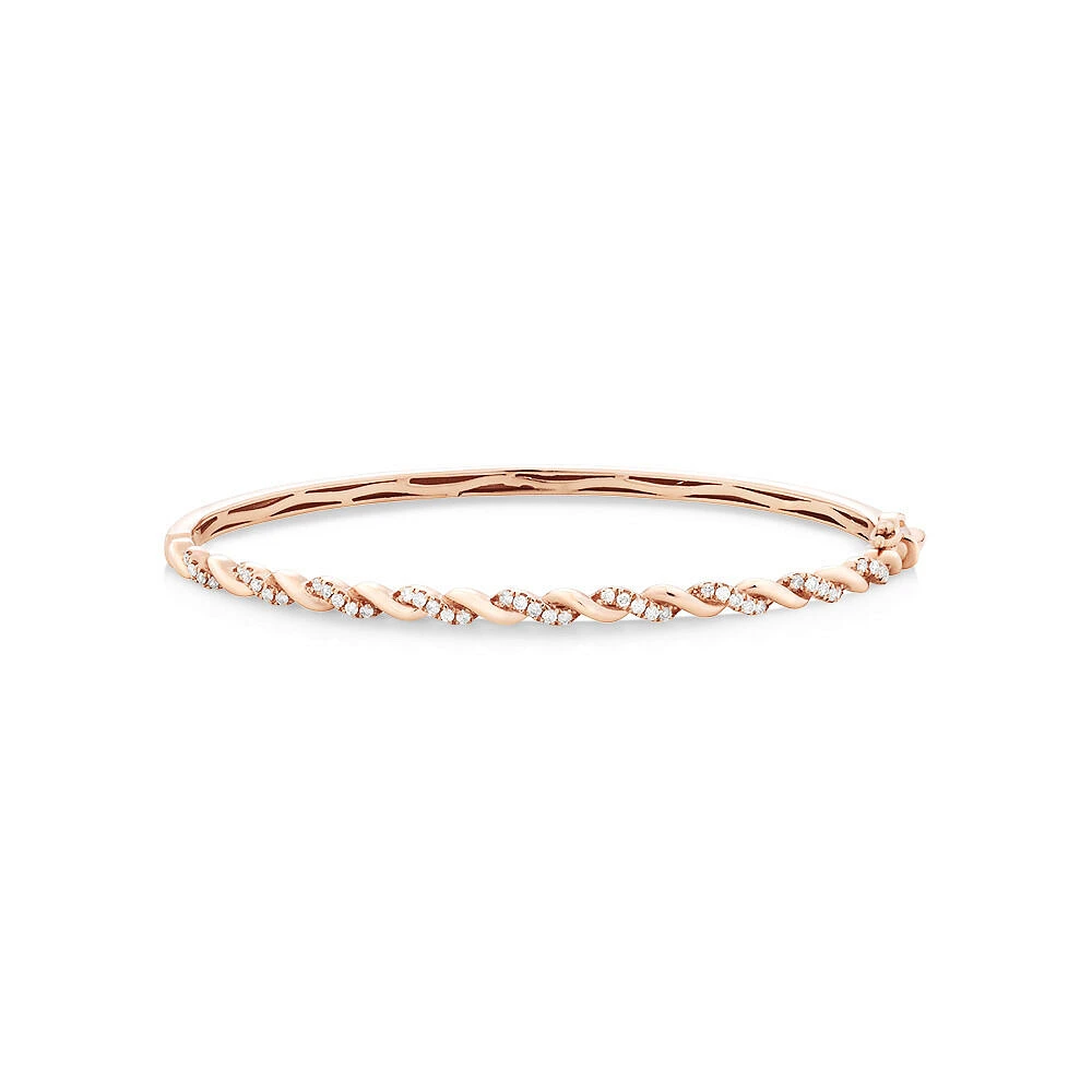 Twist Bangle With 0.33 Carat TW Diamonds In 10kt Rose Gold