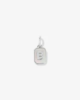 Letter Z Mother of Pearl Initial Pendant in Sterling Silver