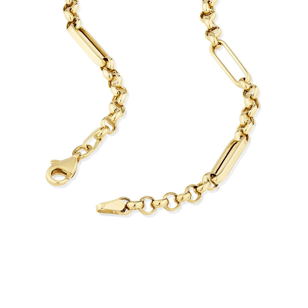 50cm Hollow Belcher Fob Necklace in 10kt Yellow Gold