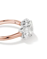 2 Carat Three Stone Oval Laboratory-Grown Diamond Engagement Ring In 14kt White Gold
