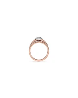 Bridal Set with 0.38 Carat TW of Diamonds in 14kt Rose and White Gold