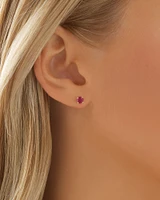 Stud Earrings with Ruby in 10kt Yellow Gold