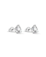 Pear Shape Cubic Zirconia Stud Earrings in Sterling Silver