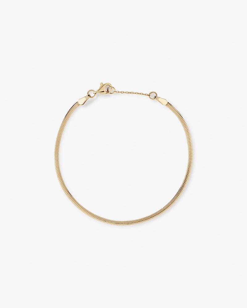 19cm (7.5") 2mm-2.5mm Width Herringbone Bracelet in 10kt Yellow Gold