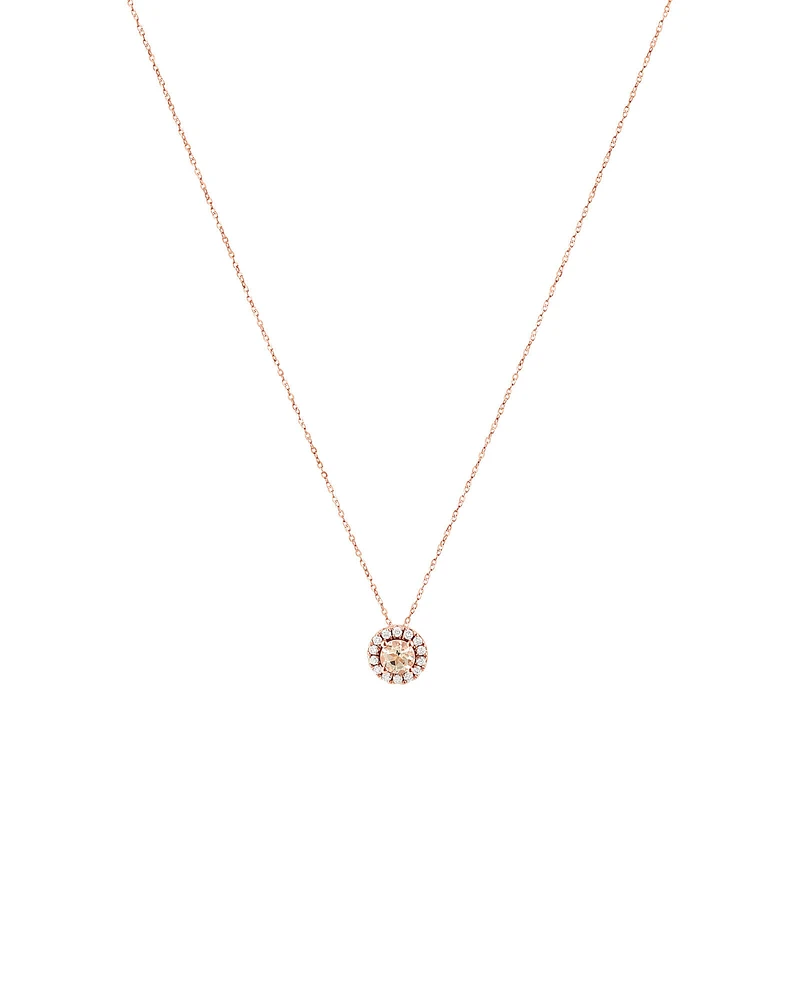 Pendant with Morganite & Carat TW of Diamonds in 10kt Rose Gold