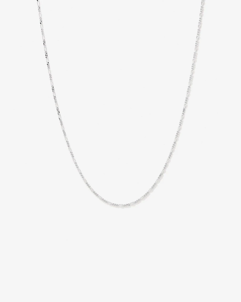 50cm (20") 1.6mm Width Figaro Chain Necklace in Sterling Silver