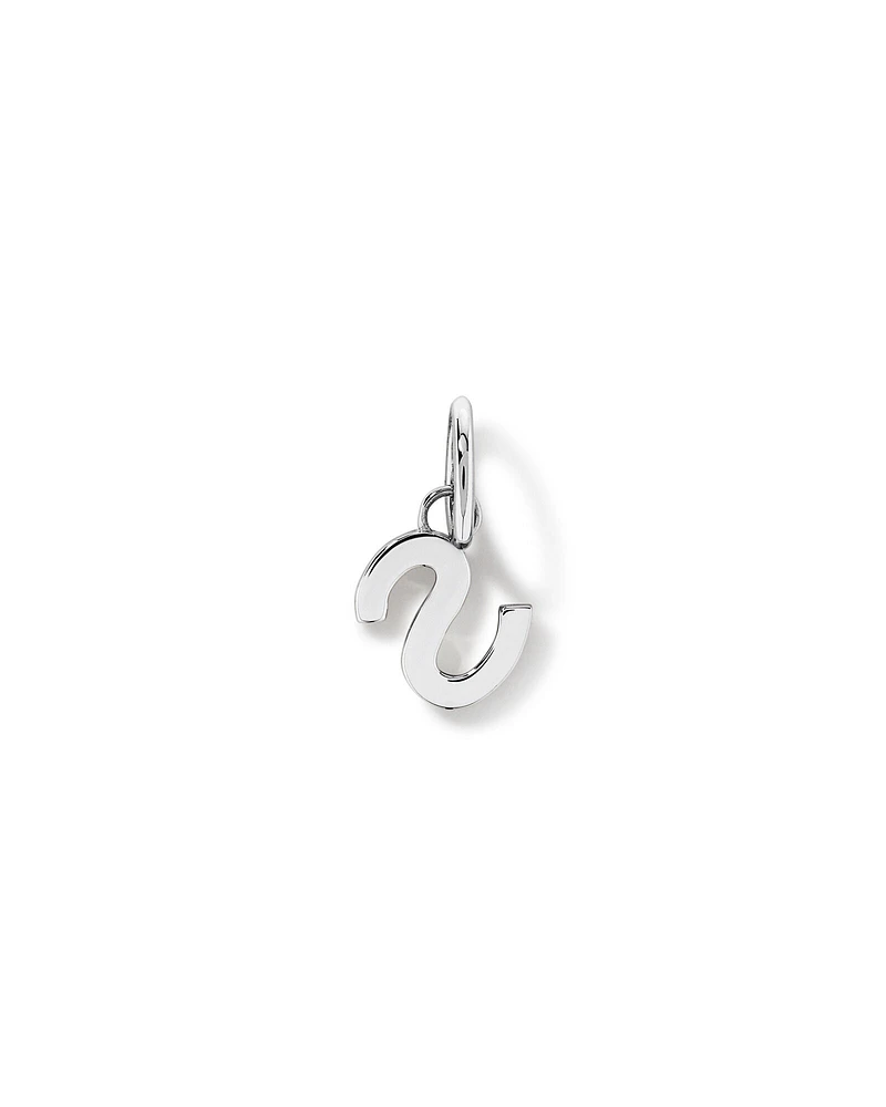 Letter U Initial Pendant in Sterling Silver