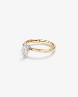 0.70 Carat TW Certified Pear Cut Diamond Solitaire Engagement Ring in 18kt Yellow and White Gold