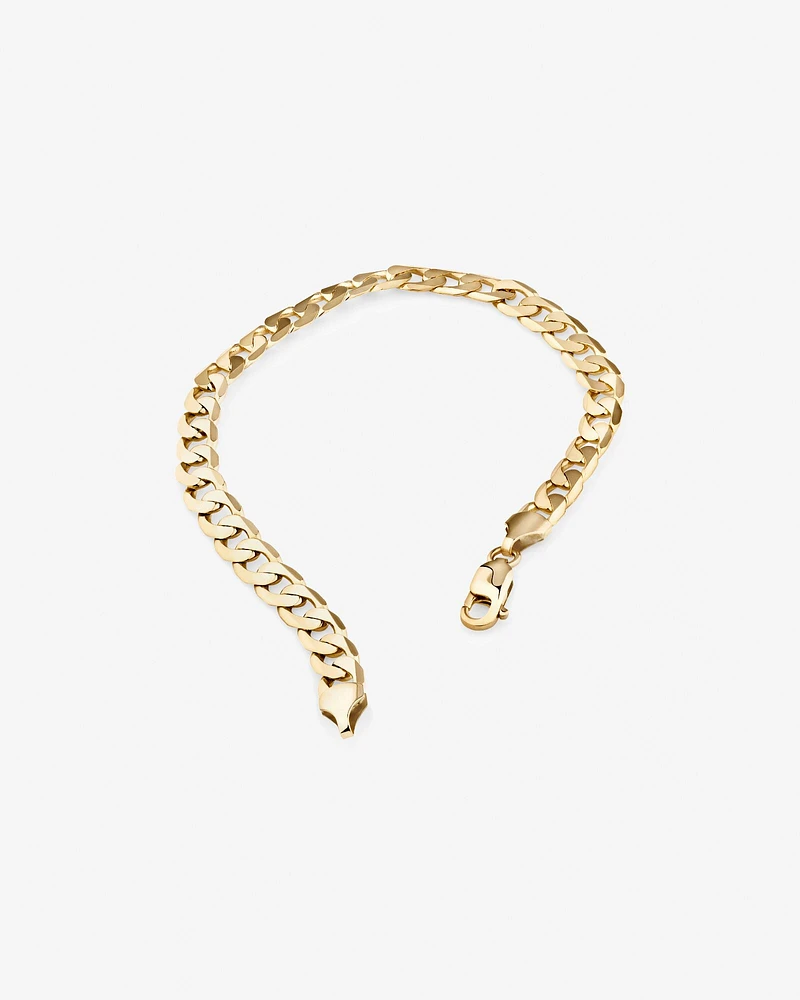 21cm (8.5") 6mm-6.5mm Width Curb Bracelet in 10kt Yellow Gold