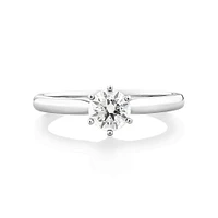 Certified Solitaire Engagement Ring with a 0.50 Carat TW Diamond in 18kt White Gold