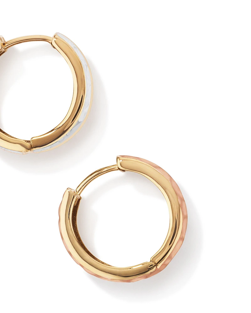 11mm Hoop Earrings in 10kt Yellow, White & Rose Gold