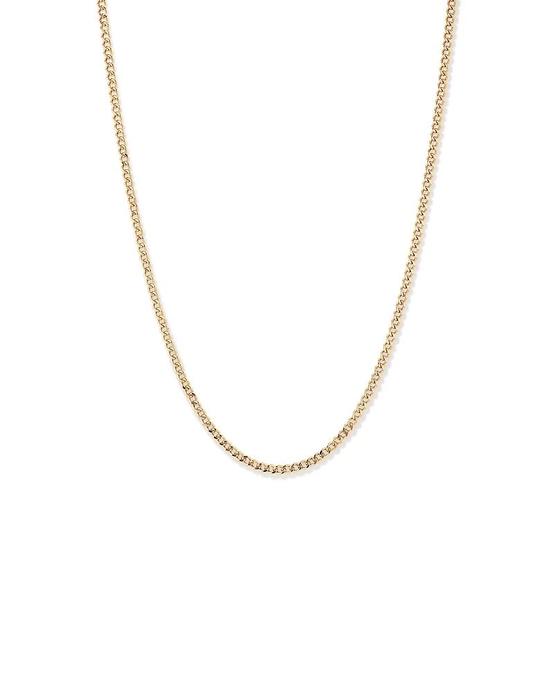 50cm (20") 3.75mm Width Semi Solid Diamond Cut Curb Chain in 10kt Yellow Gold