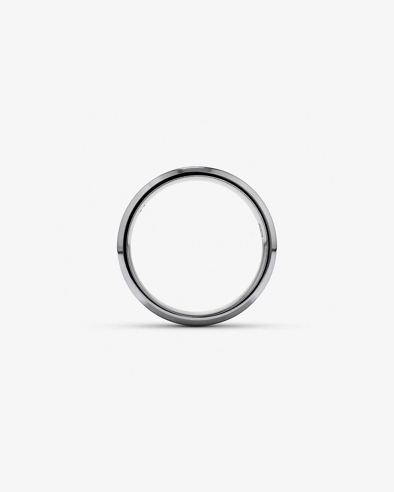 6mm Black Titanium Bevelled Edge Wedding Band