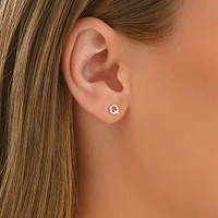 E Initial Single Stud Earring in Sterling Silver