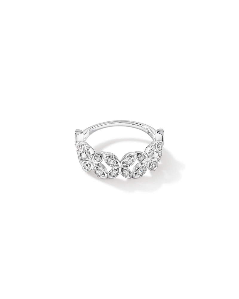 Bague papillons en zircon cubique en argent sterling