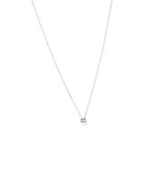 0.28 Carat TW Multistone Emerald Cut Diamond Pendant in 10kt White Gold