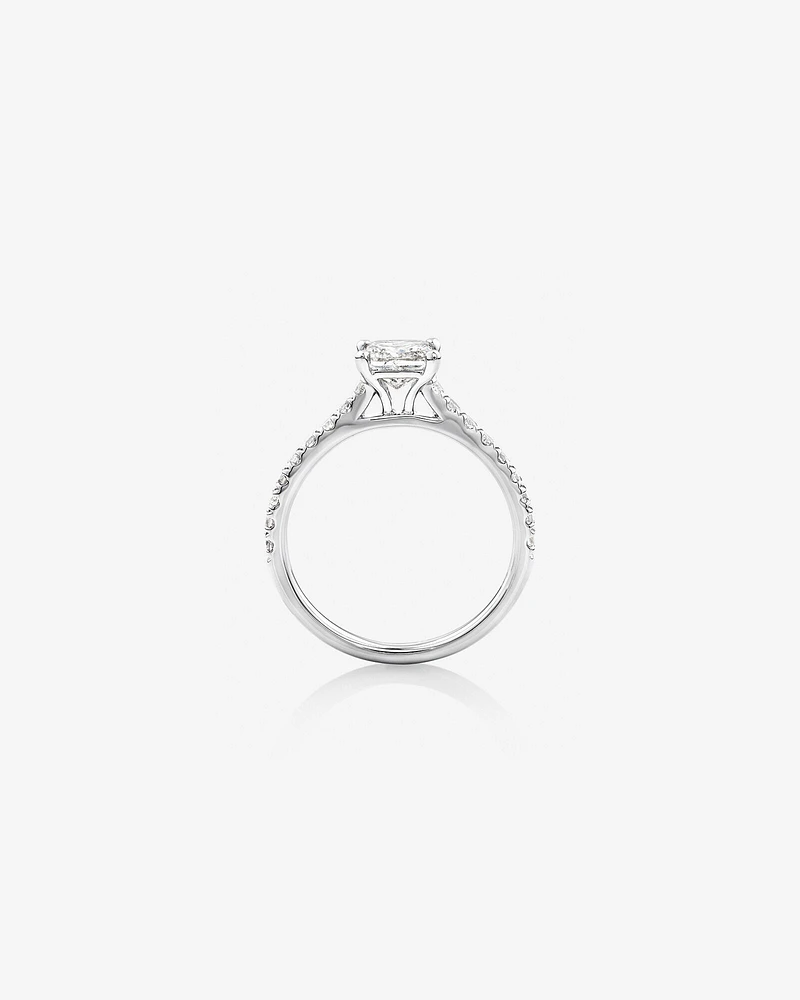 Bague de fiançailles en or blanc 14 K avec diamants totalisant 1,25 ct