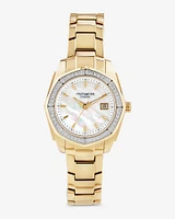 Women's Mother of Pearl Watch with 0.28 Carat TW of Diamonds in Gold Tone Stainless Steel