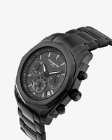 Men's Solar Chronograph Watch with  in Black Tone Stainless Steel