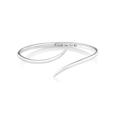 Sculpture Bypass Bangle In Sterling Silver