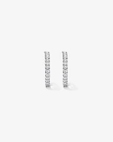 Half Hoop Stud Earrings with Cubic Zirconia in Sterling Silver