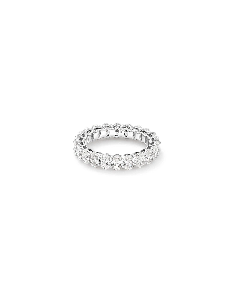 3.15 Carat TW Oval Laboratory-Grown Diamond Eternity Ring in 14kt White Gold