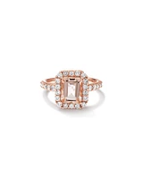 Ring with Morganite & 0.75 Carat TW of Diamonds in 14kt Rose Gold