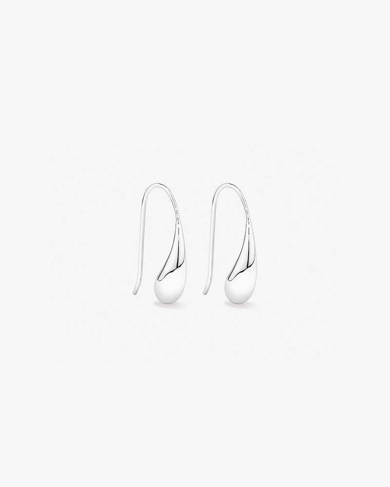 Teardrop Shepherds Hook Earrings in Sterling Silver