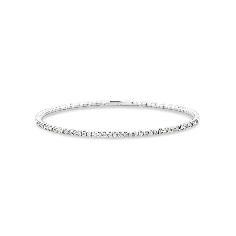 0.68 Carat TW Diamond Row Flex Bangle in 10kt Rose Gold