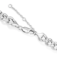 45cm (18") 9mm-9.5mm Width Hollow Curb Chain in Sterling Silver
