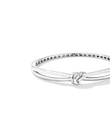 Knot Split Band Oval Bangle in Sterling Silver