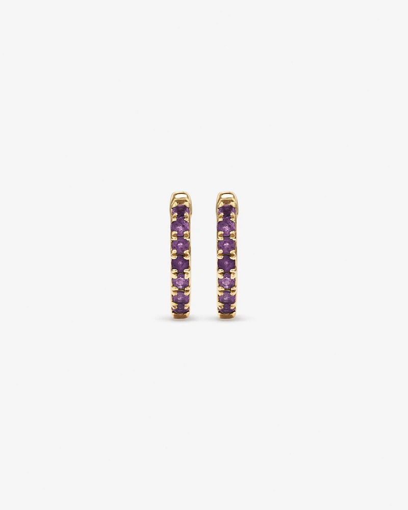 10KT 12MM AMETHYST HUGGIE ER