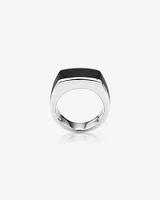 Men's Ring with Black Onyx in Sterling Silver