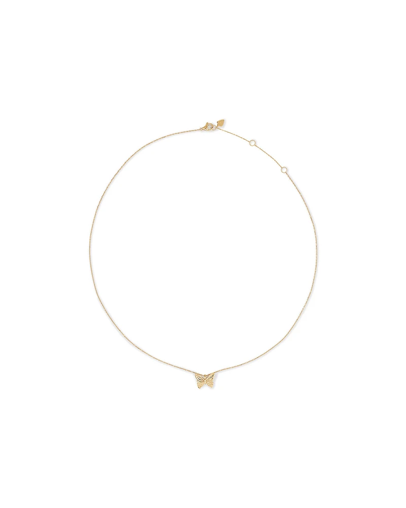 Butterfly Necklace in 10kt Yellow Gold