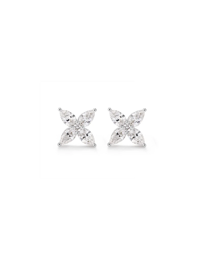 0.62 Carat TW Floret Laboratory-Grown Diamond Stud Earrings in 10kt White Gold