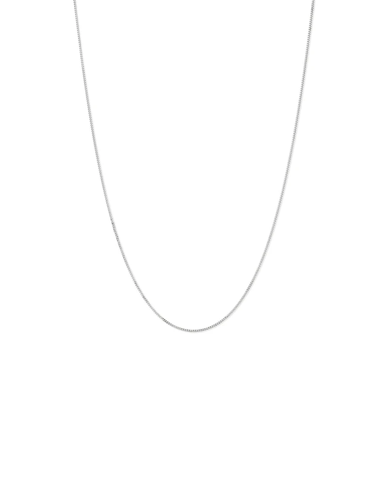 Collier Chaîne Gourmette Fine 55Cm (22") De Largeur 1-1,5Mm En Argent Sterling