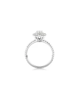 Sir Michael Hill Designer Halo Engagement Ring with 0.79 Carat TW Diamonds in 18kt White Gold