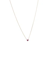 Ruby Pave Heart Pendant in 10kt Yellow Gold