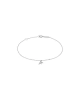 19cm (7.5") N Initial Bracelet in Sterling Silver