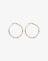 30mm Rounded Flat Hoop Earrings in 10kt Yellow Gold